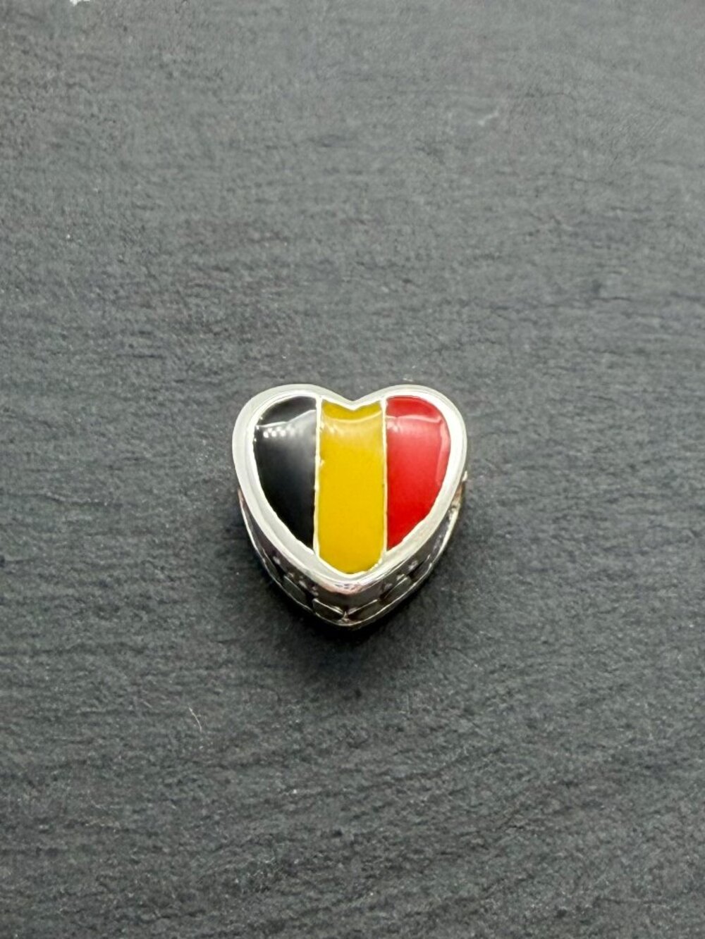 Pandora Belgium Flag Heart Charm Sterling Silver Jewelry